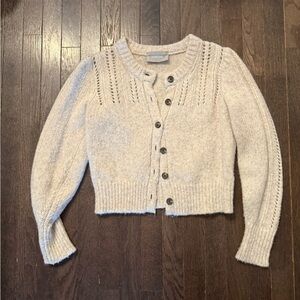 Everlane Light Beige Button-Up Cardigan